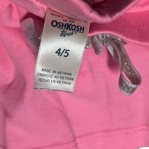 Osh Kosh Little Girls Size 4/5 Hot Pink Skort Gold Glitter Tie and Elastic Waist - Picture 4 of 4